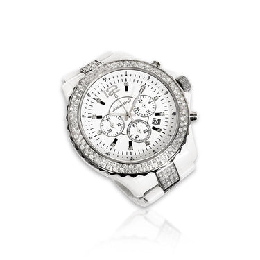White Cermic Avianne & Co White Ceramic Diamond Watch